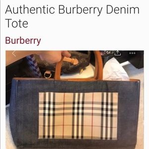 Authentic Burberry Denim Tote